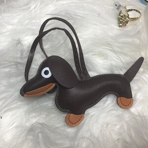 Brown dog keychain